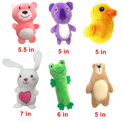 Jalousie plush dog toy with squeaker close up highlighting interactive sound