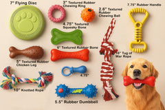 Jalousie rubber bone chew toy to soothe gums during chewing.