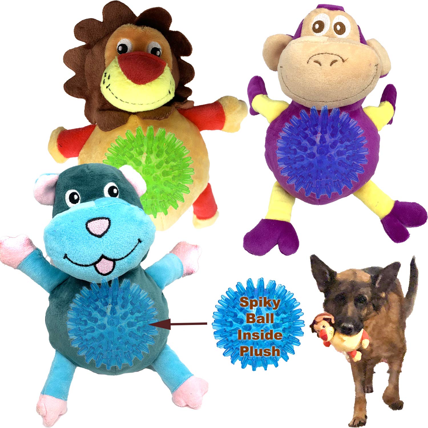 Jalousie dog squeaky ball set for engaging fetch and playtime.
