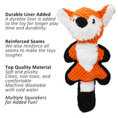 Jalousie dog squeaky penguin toy for interactive fetch and cuddly fun.