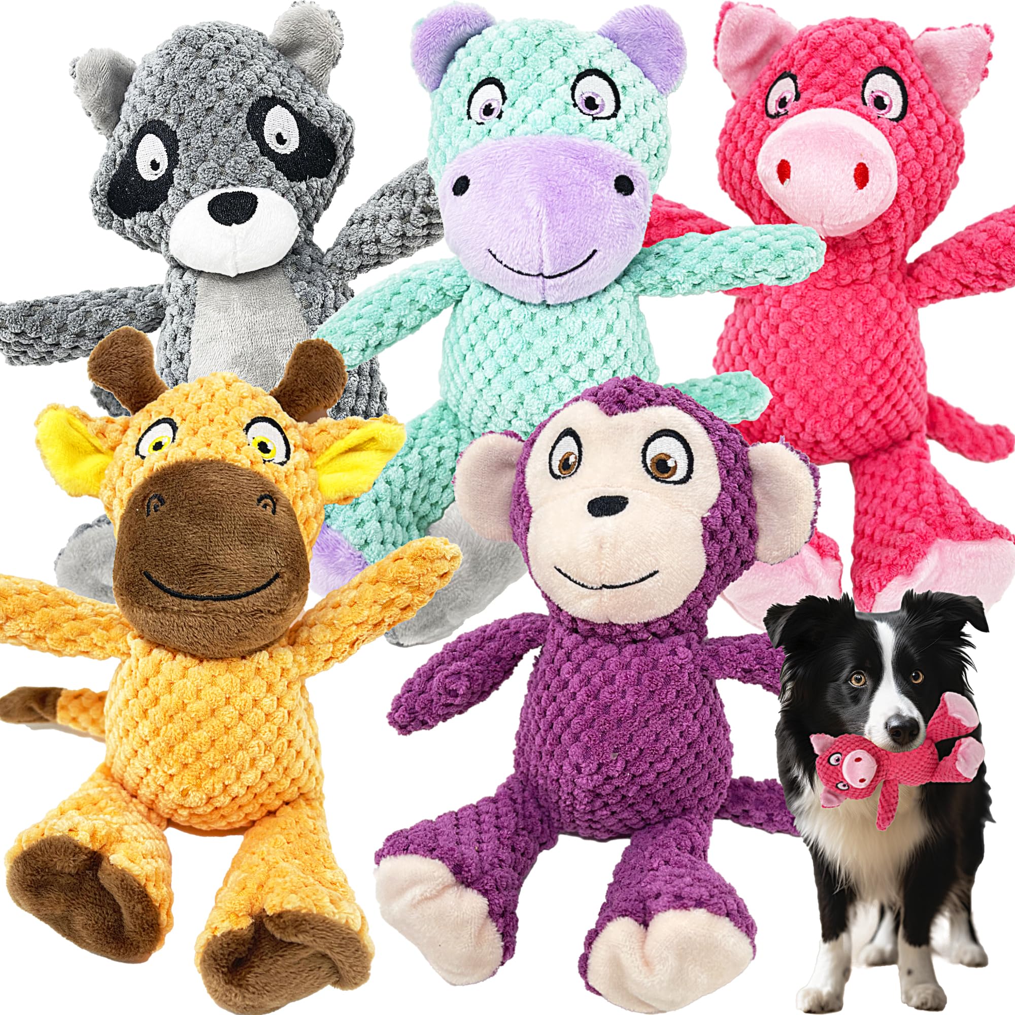 Jalousie dog squeaky toy multipack promotes interactive play and canine engagement