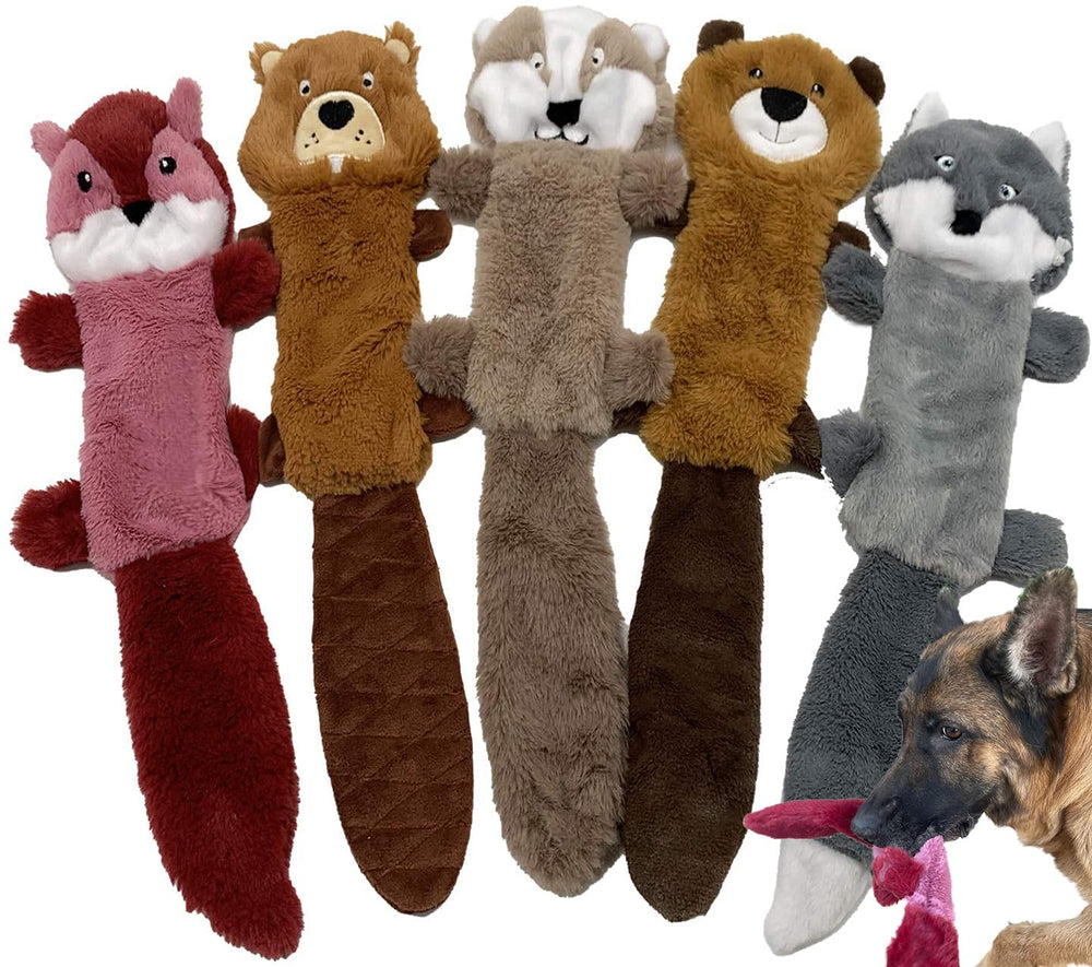 Jalousie beaver squeaky dog toy with durable liner for interactive play.