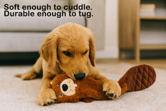 Jalousie otter squeaky dog toy shows crinkle feel, ideal for engaging solo or supervised play.