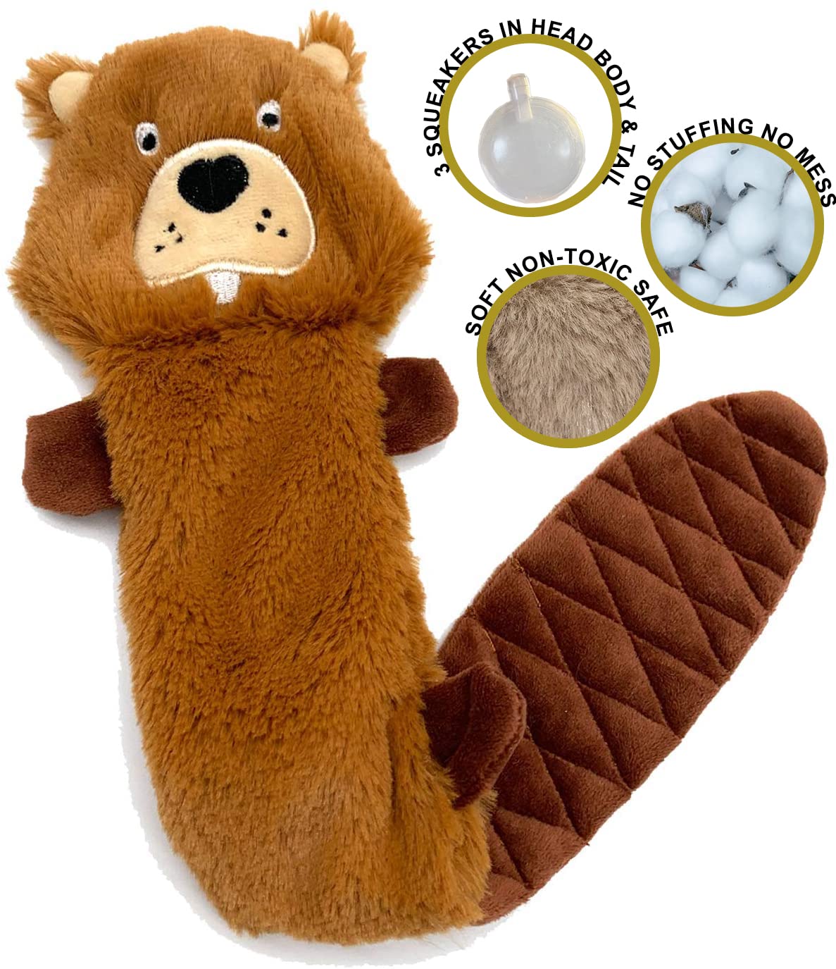 Jalousie wolf squeaky toy with reinforced seams for longer play.