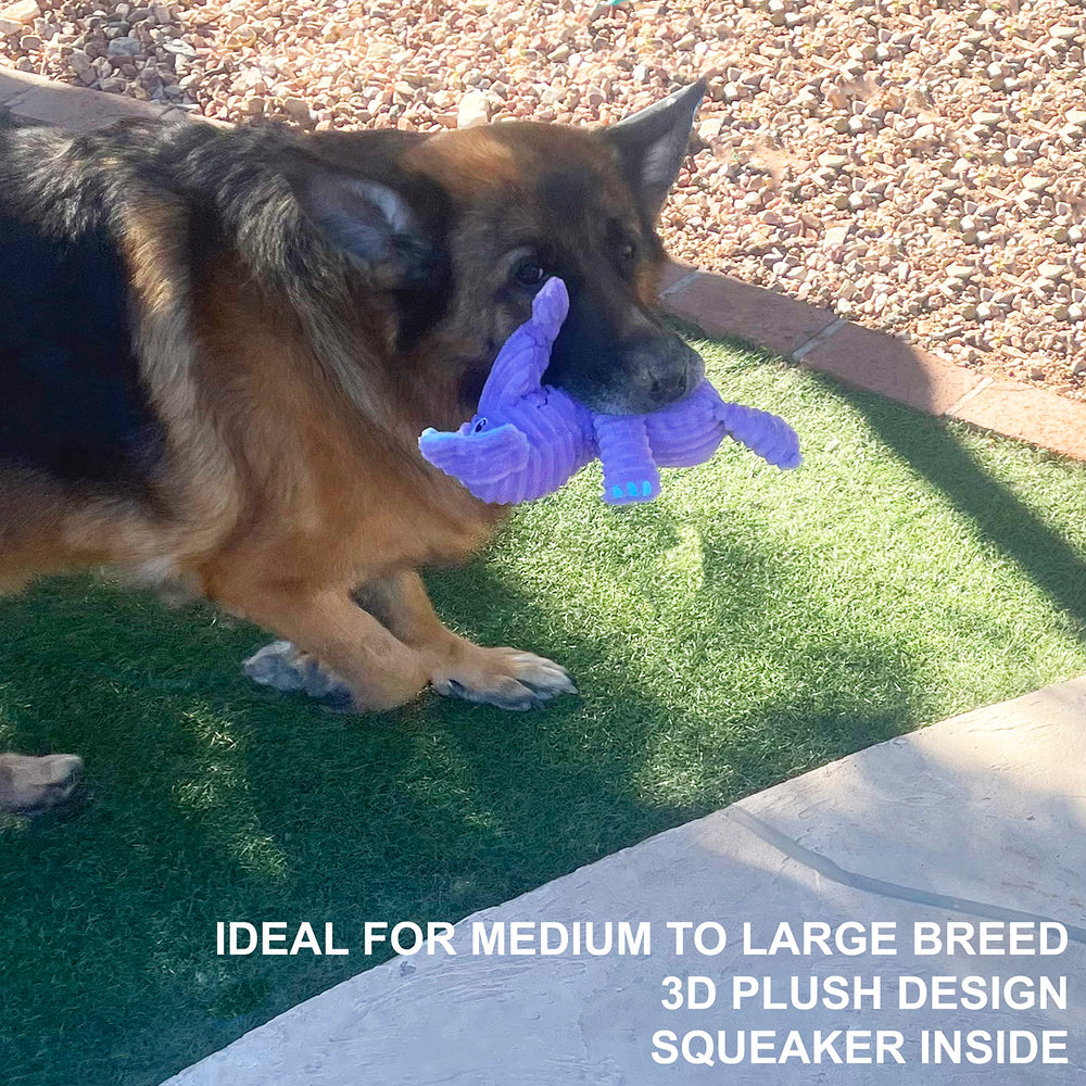 Jalousie medium to large breed toy supports powerful jaws safely.