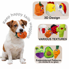 Jalousie plush dog toys squeaker assortment for cozy fetch and chew sessions.