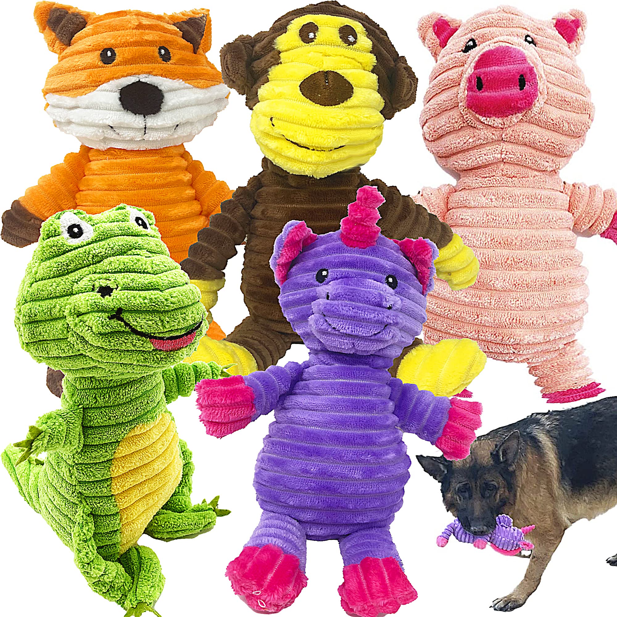Jalousie plush dinosaur toy for interactive play and chewing