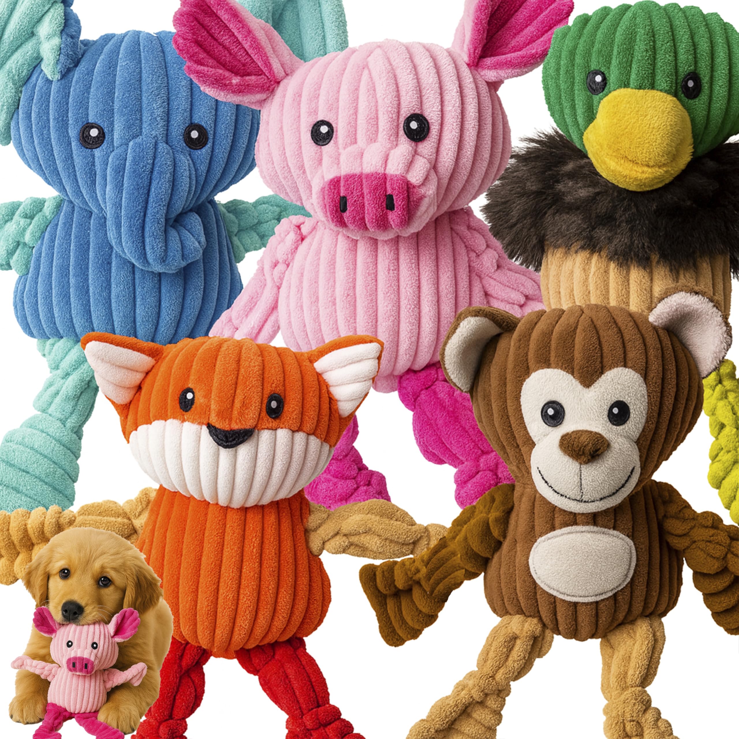 Jalousie plush toys 5-pack pack shot encourages interactive play and bonding