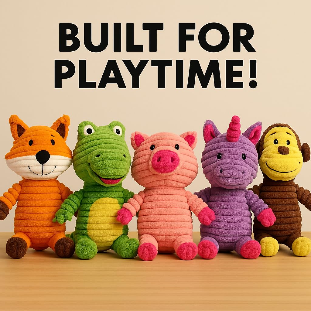 Jalousie toy with multiple squeakers for extended play