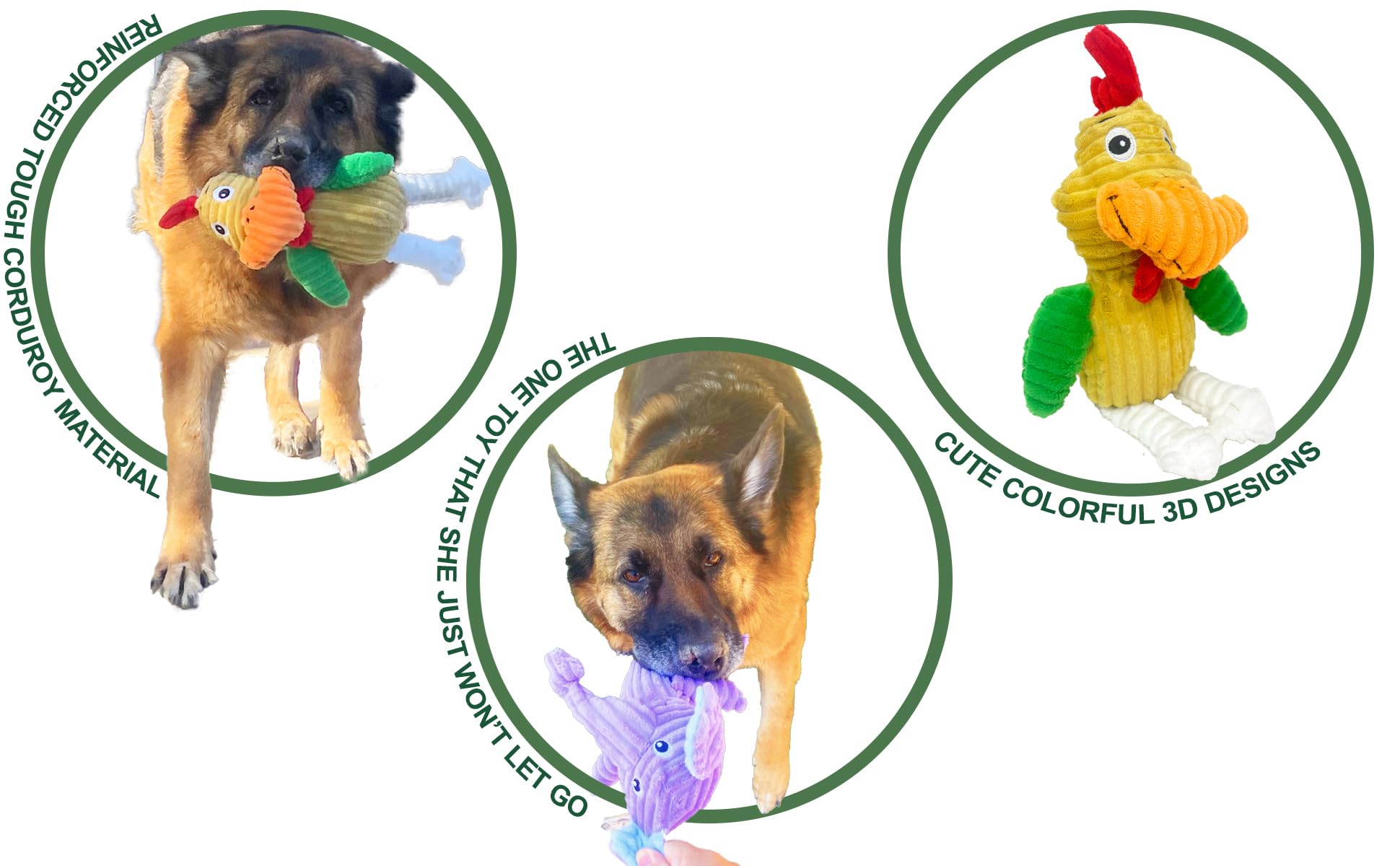 Jalousie reinforced squeaky toy gives satisfying sound to engage pets.