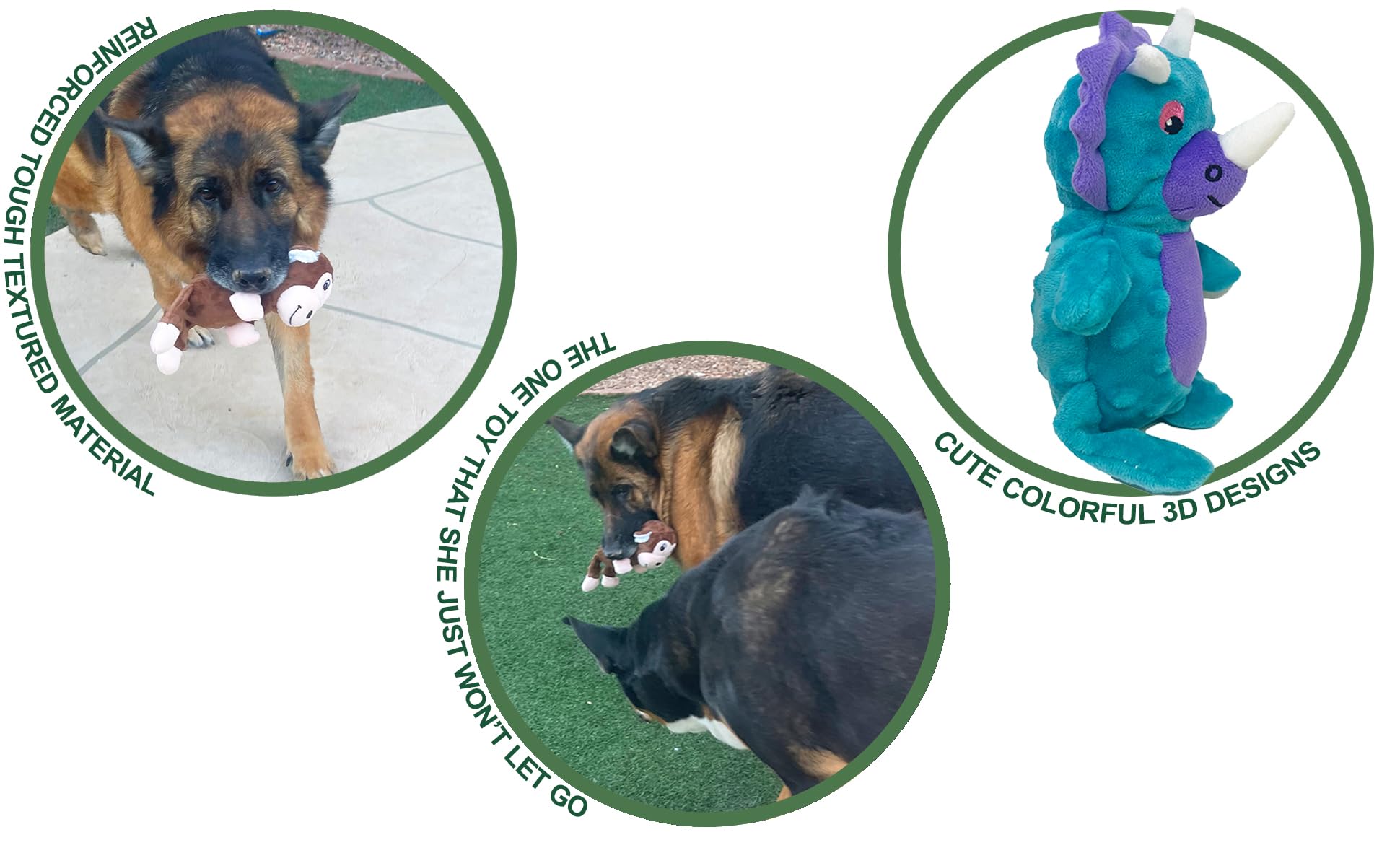 Jalousie strong-chew toy stands up to powerful jaws during tough chews.