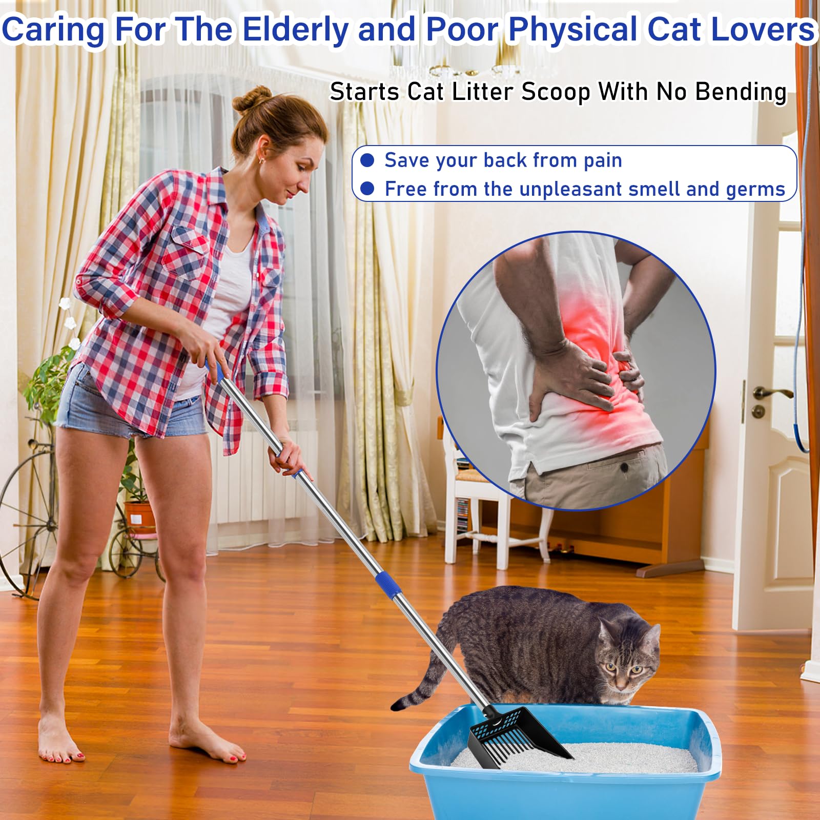 JAMIEWIN multi-use pet poop scoop suitable for cats, dogs, and chickens.