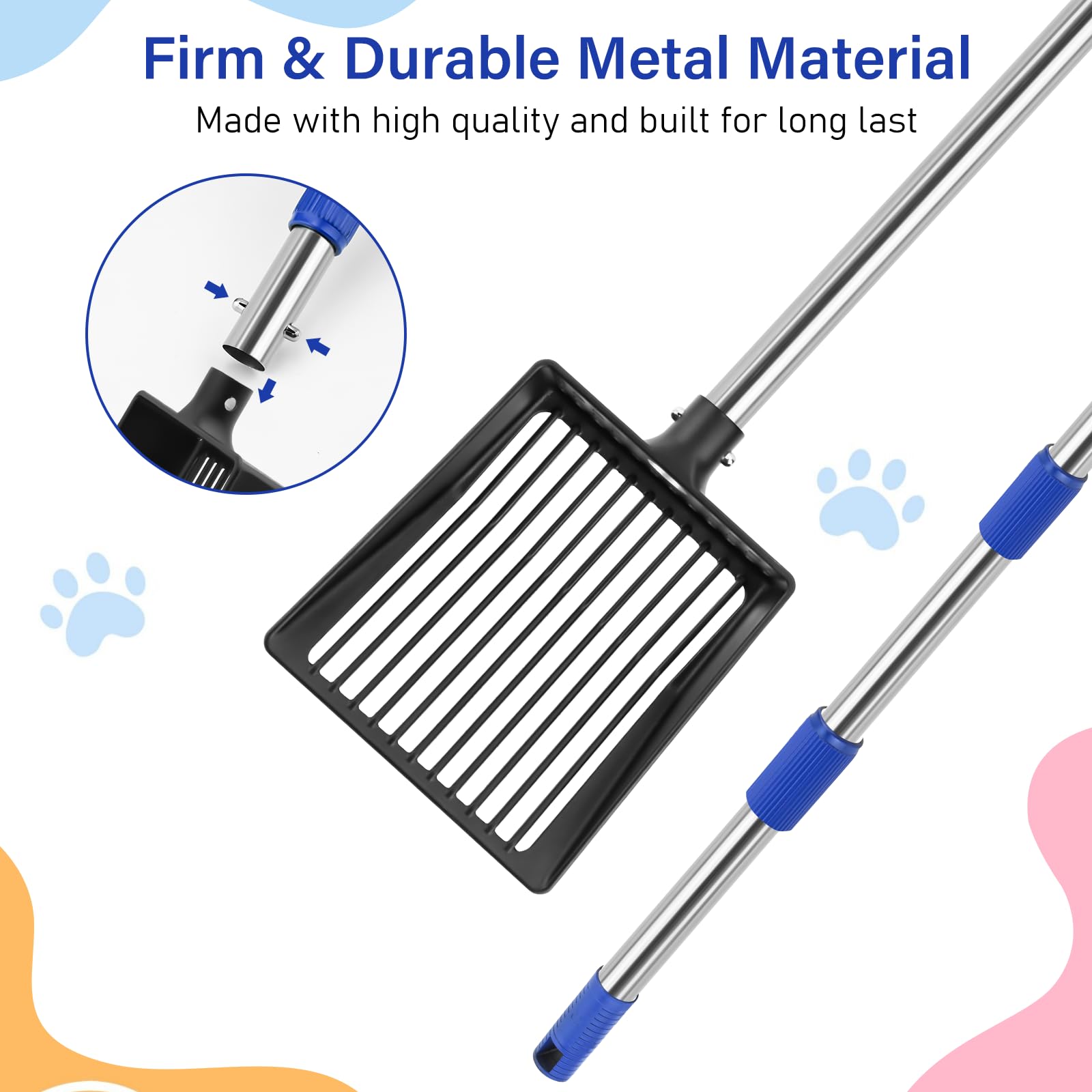 JAMIEWIN wide deep mesh scoop speeds up litter separation.