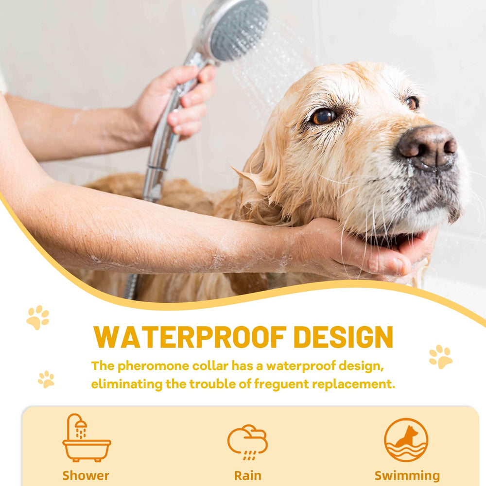 Jaoernv calming collar adjustable fit shows grey color suitable for all dogs.