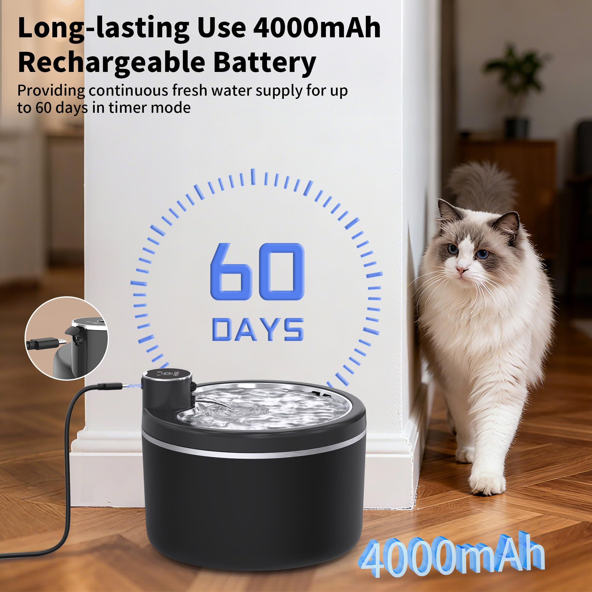 Jaojcoe 3-modes icon shows motion, timer, and continuous modes for adaptive drinking