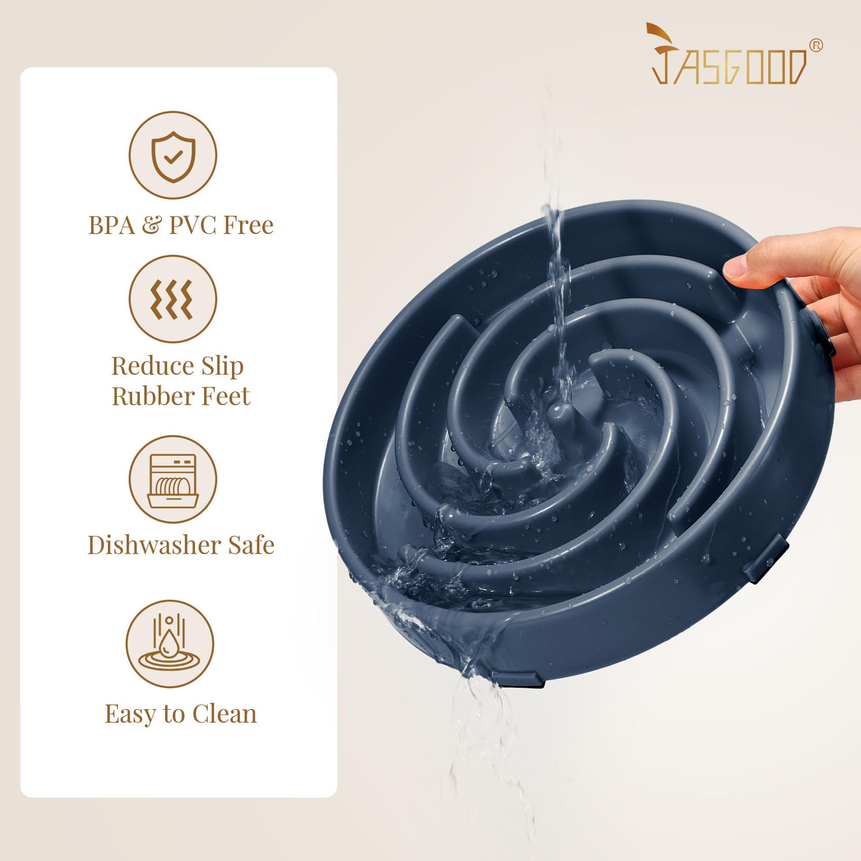 JASGOOD slow feeder bowl diameter 18.4 cm for medium to large dogs