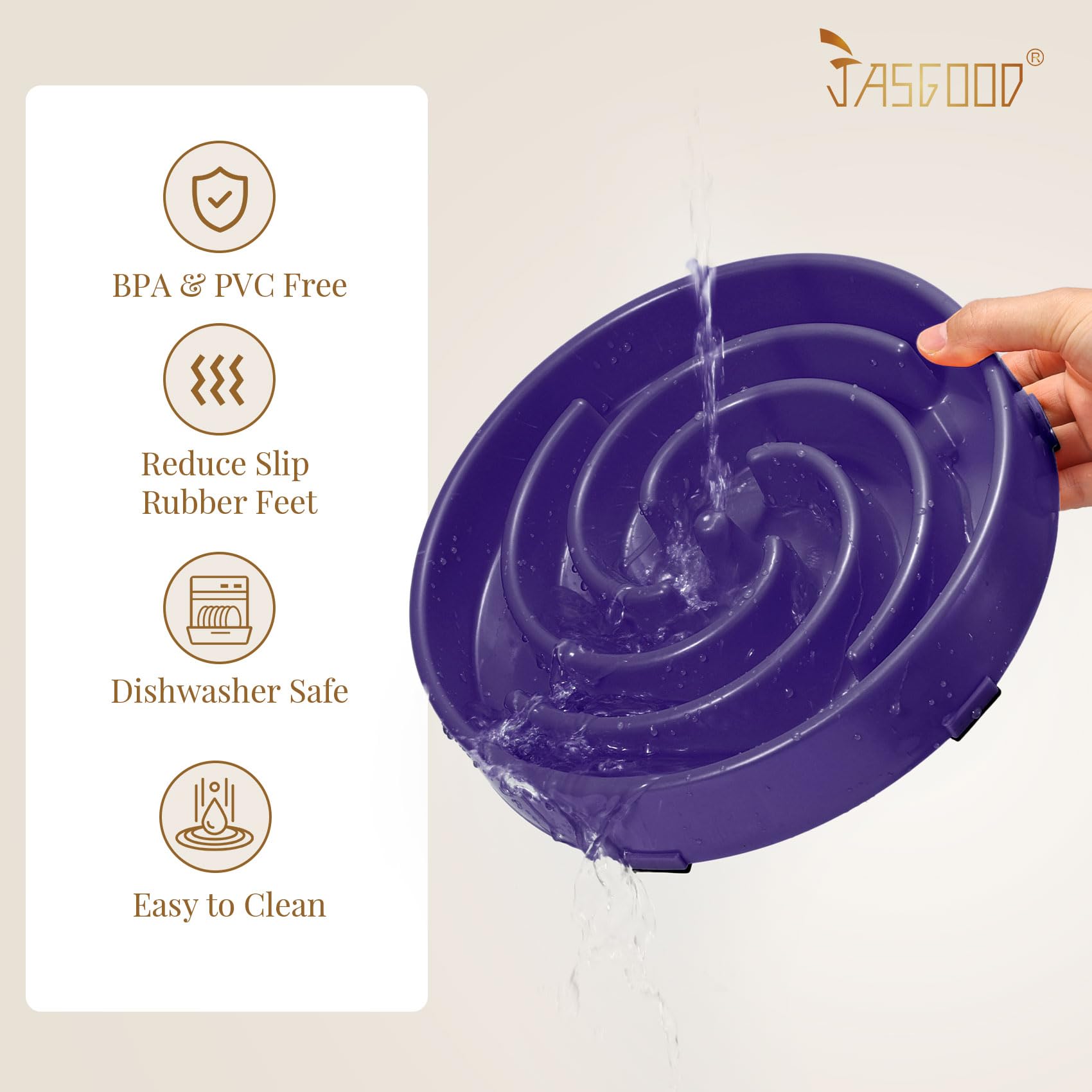 JASGOOD slow feeder bowl diameter is 24.4 cm for medium dogs