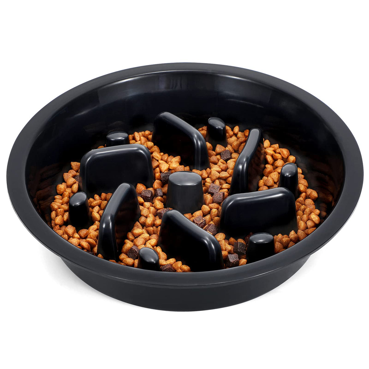 JASGOOD dog feeder slow-bowl opening fits 7.5-8 inch raised openings for elevated diners.