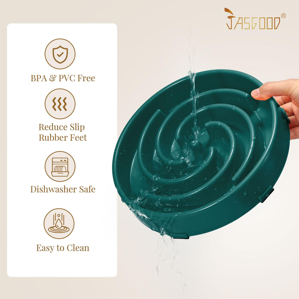 JASGOOD blue slow feeder bowl for portion control