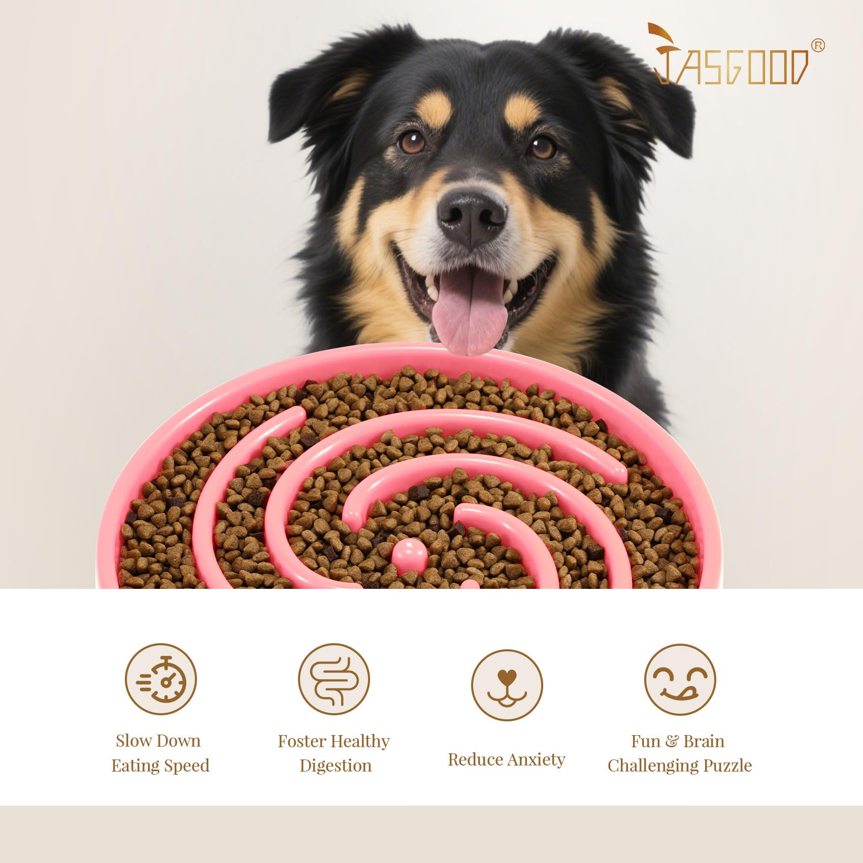 JASGOOD black slow feeder bowl for versatile home use
