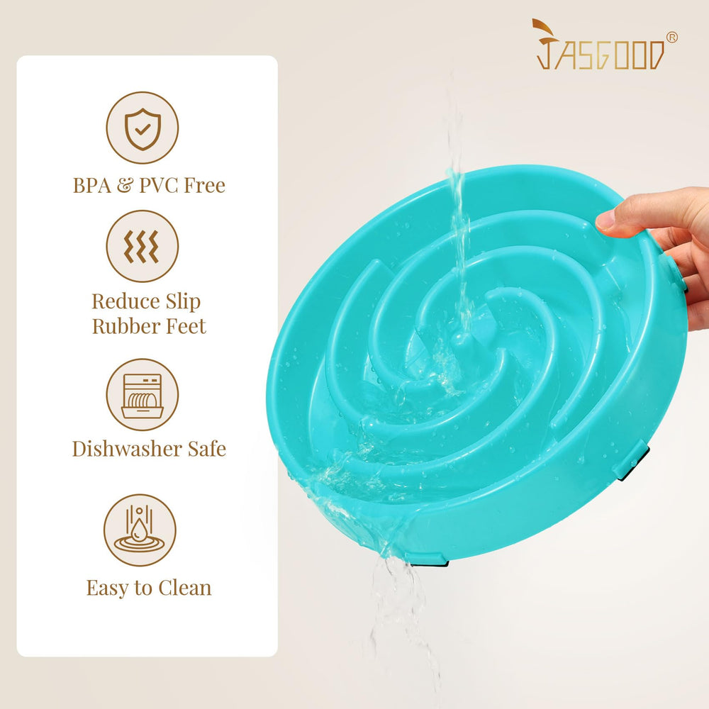 JASGOOD blue slow feeder bowl suitable for large and medium dogs