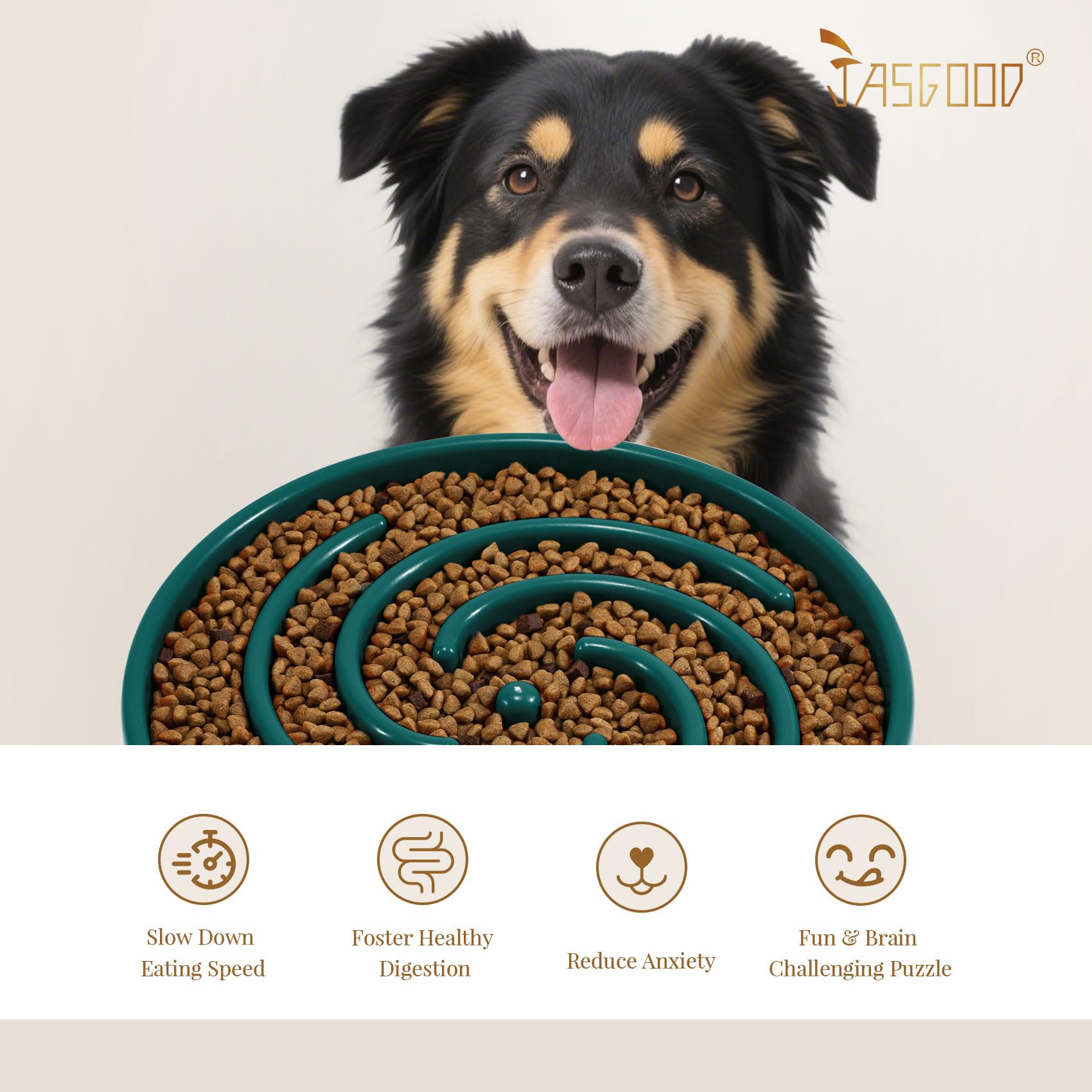JASGOOD blue bowl helps reduce gulping during meals