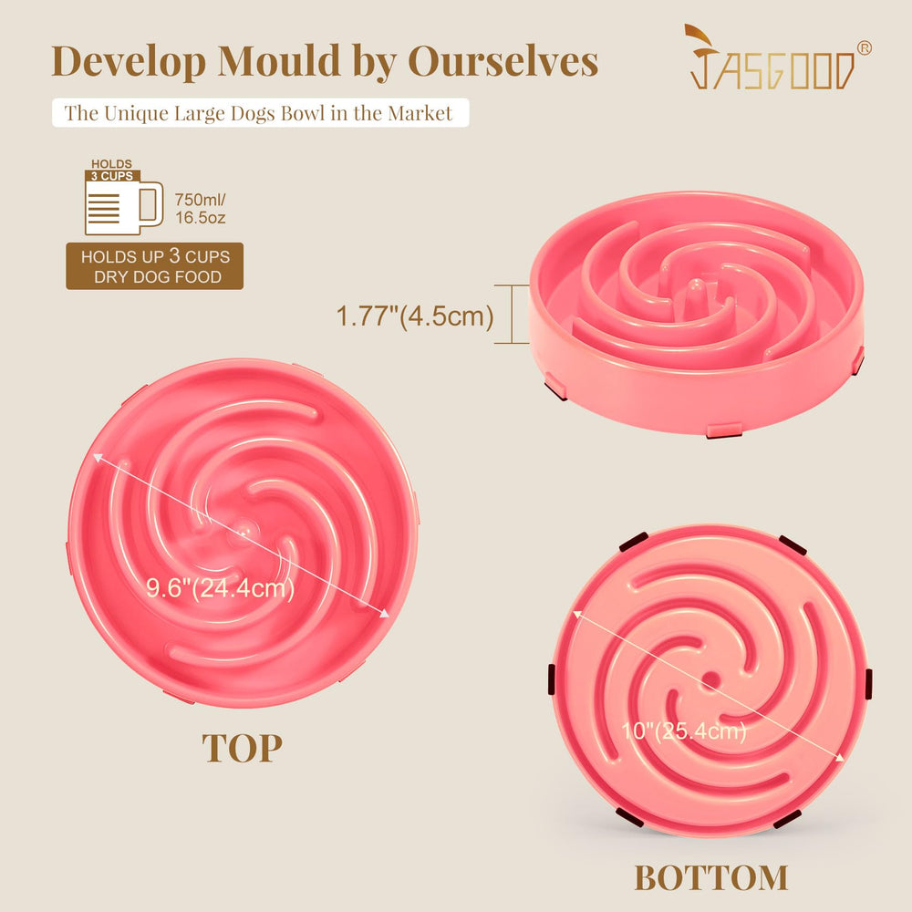 JASGOOD pink slow feeder bowl adds a playful touch to meals
