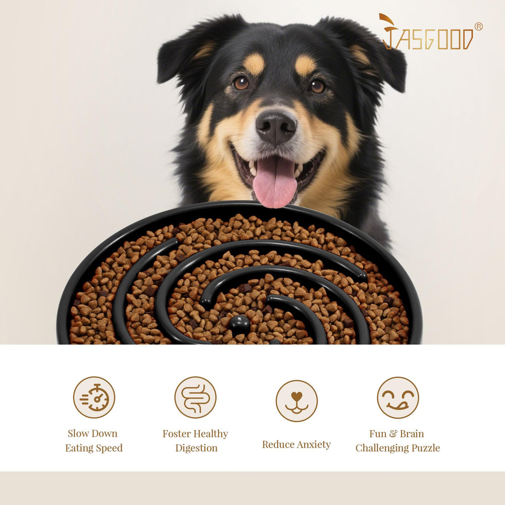 JASGOOD bowl diameter 24.4 cm fits medium and large dogs.