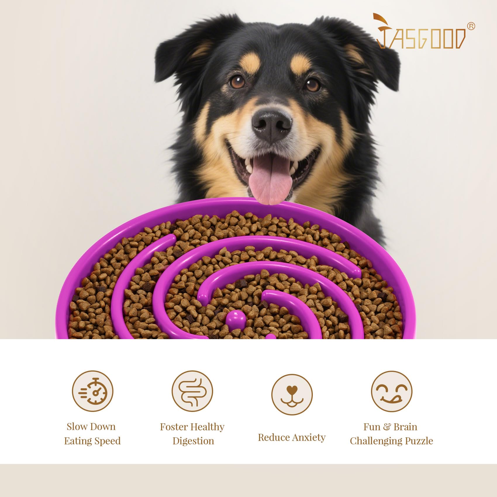 JASGOOD includes six non-slip mats to stabilize the bowl during meals.