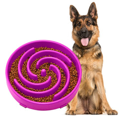 JASGOOD slow feeder bowl with spiral maze design slows meals and increases engagement.