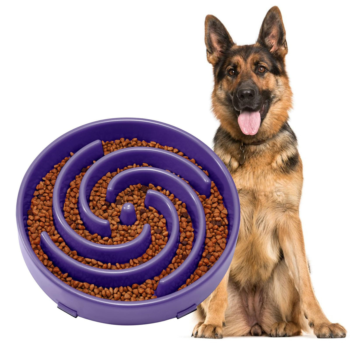 JASGOOD Slow Feeder Bowl with spiral maze design for engaging meals
