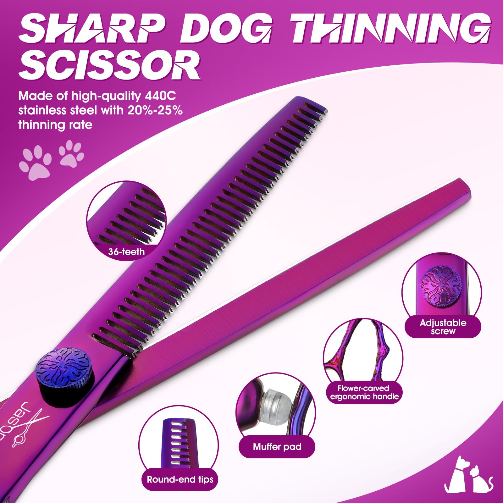 JASON 7-inch straight dog shear for precise trims and smooth finishes.