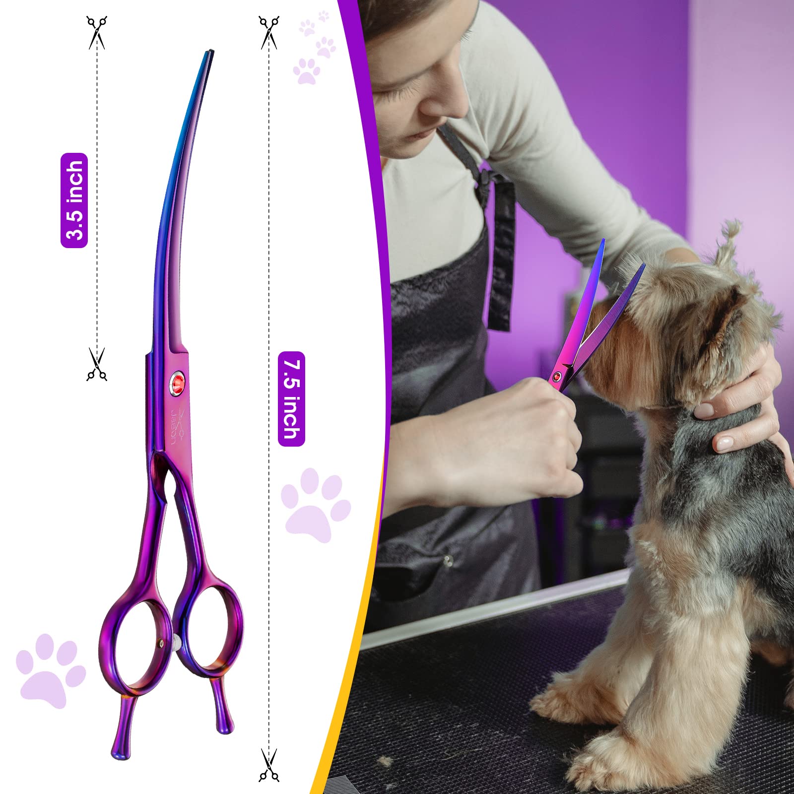 Jason Curved Shears come in gift-ready packaging for a thoughtful pet grooming gift.