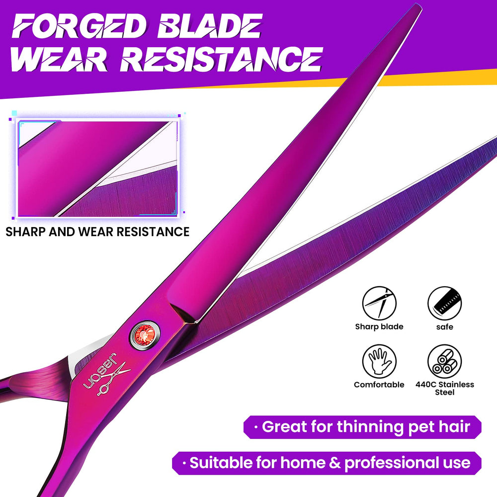 Jason Curved Shears purple-coated finish resists rust for durable performance.