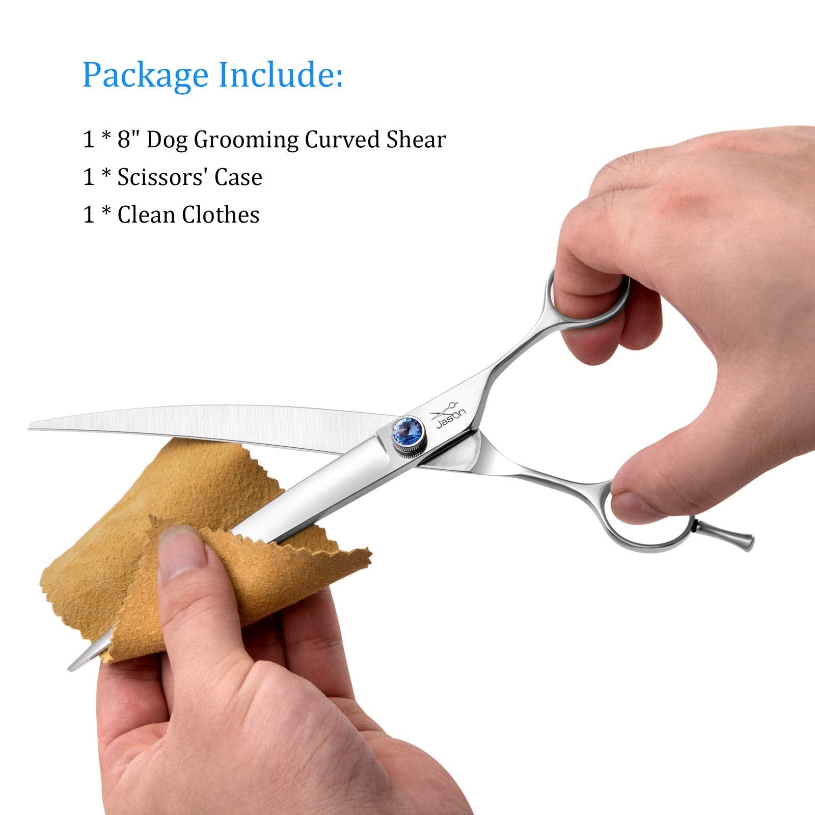 JASON dog grooming scissors in use during a trim