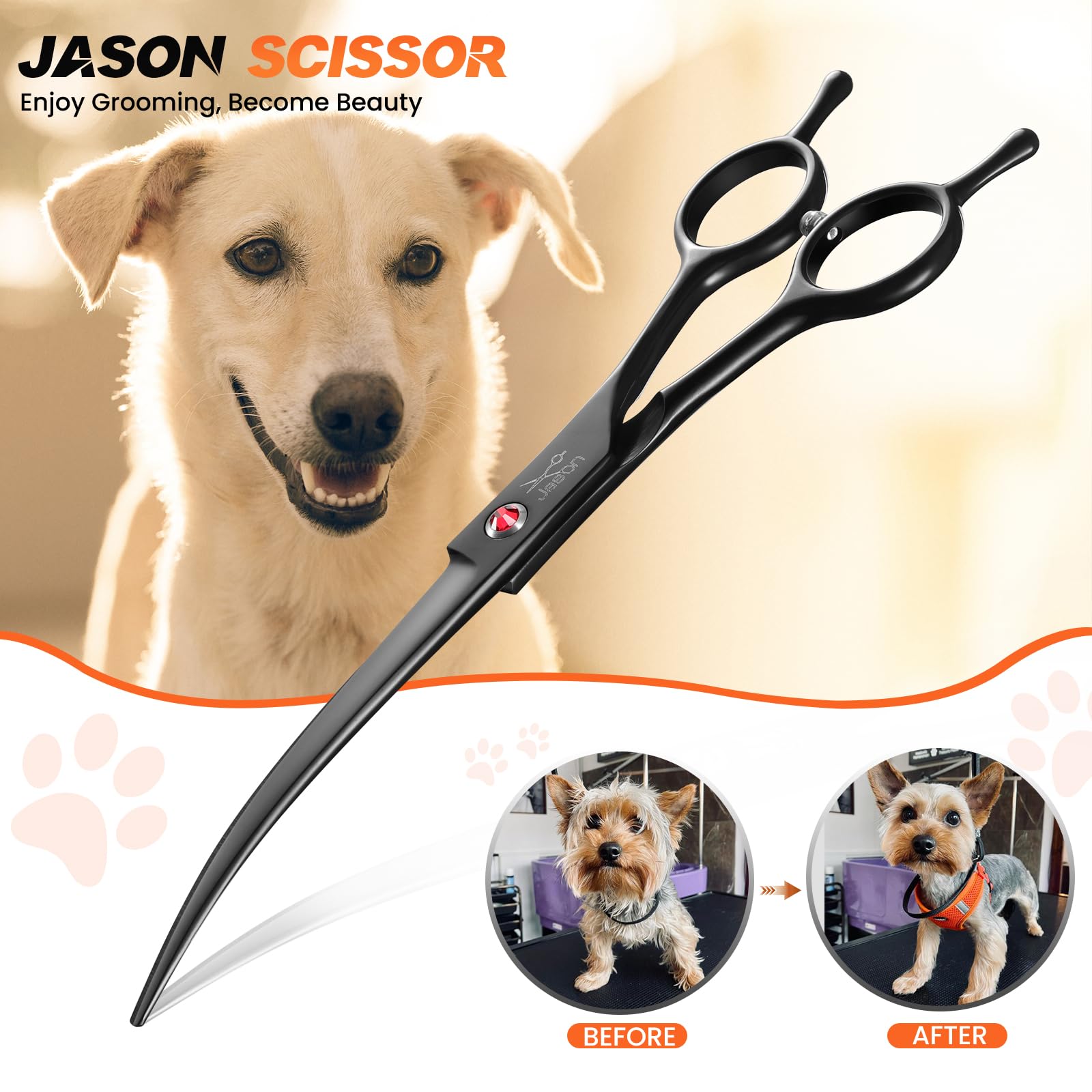 JASON ergonomic handle design for comfortable long grooming sessions