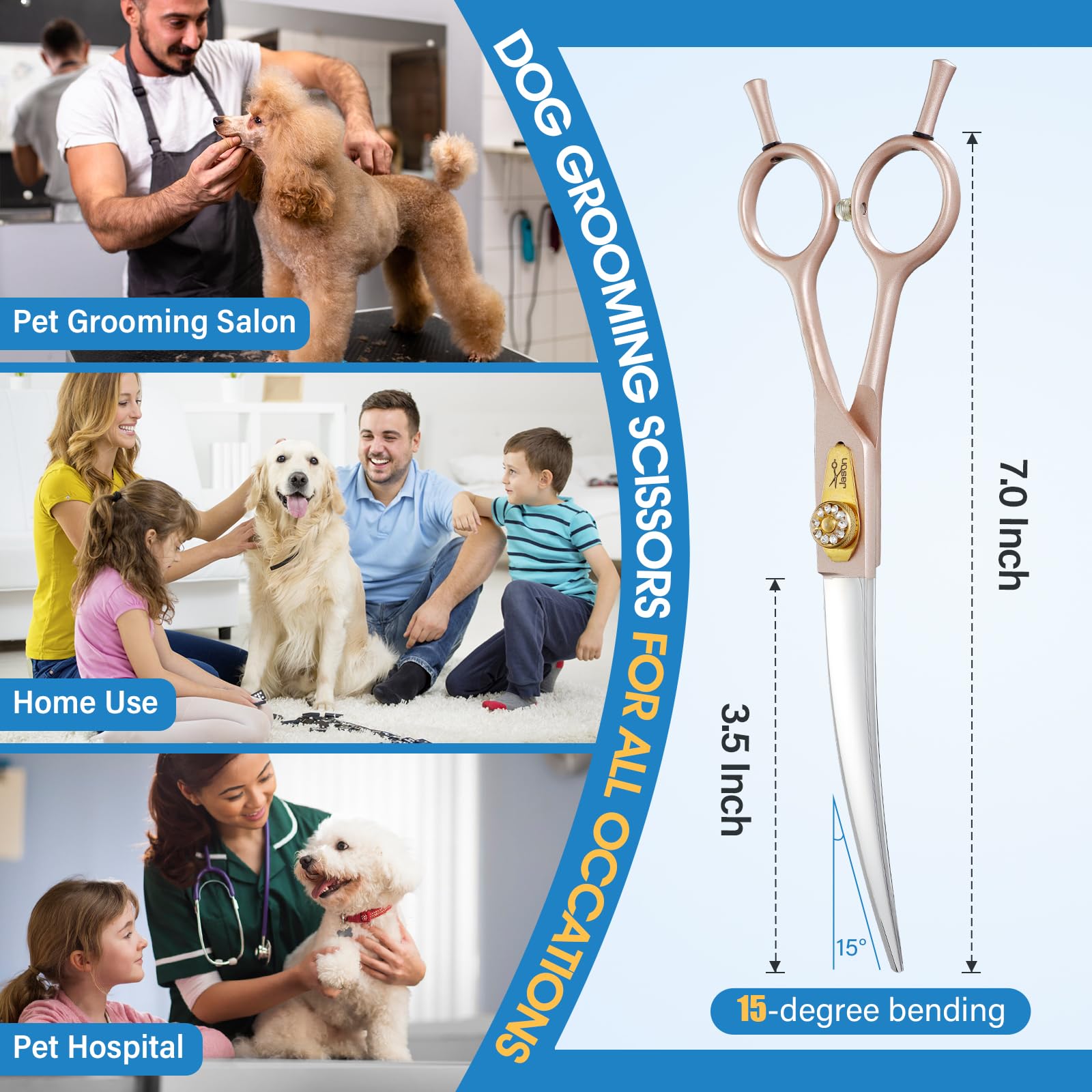 Ergonomic handles reduce fatigue during extended grooming sessions
