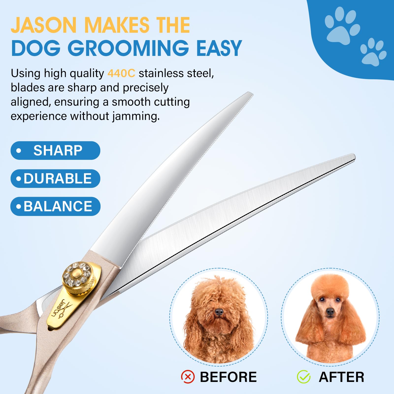 Japanese 440C stainless steel blade for long-lasting sharpness
