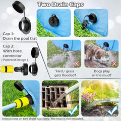 Jasonwell dog pool with easy setup and quick drainage design