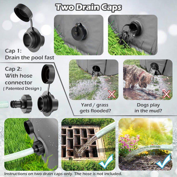 Jasonwell pool with side drain for quick water refresh during outdoor baths