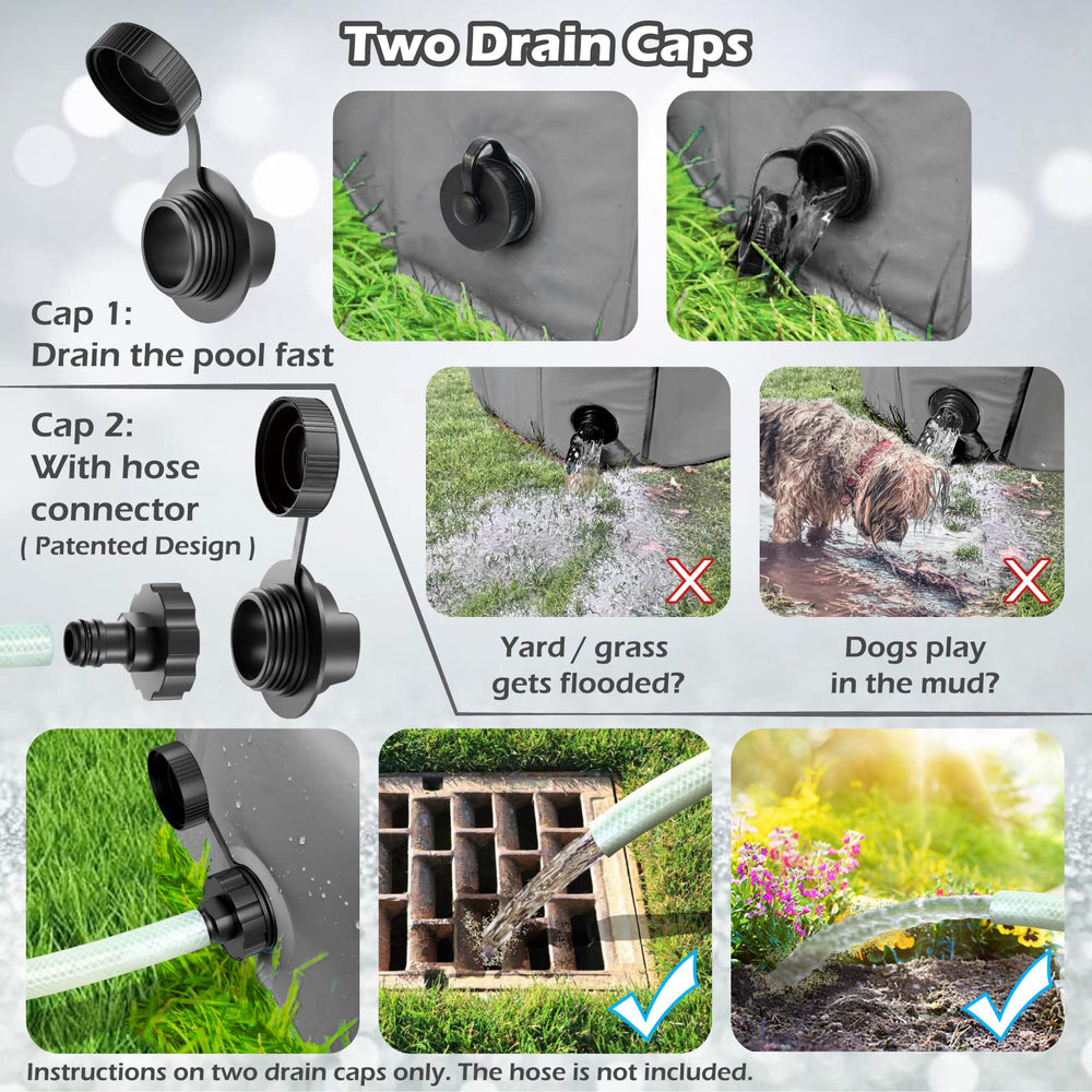 Jasonwell pool with side drain for quick water refresh during outdoor baths