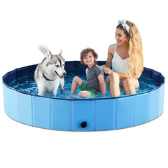 Jasonwell foldable dog pool 71 inch for easy outdoor play and cooling