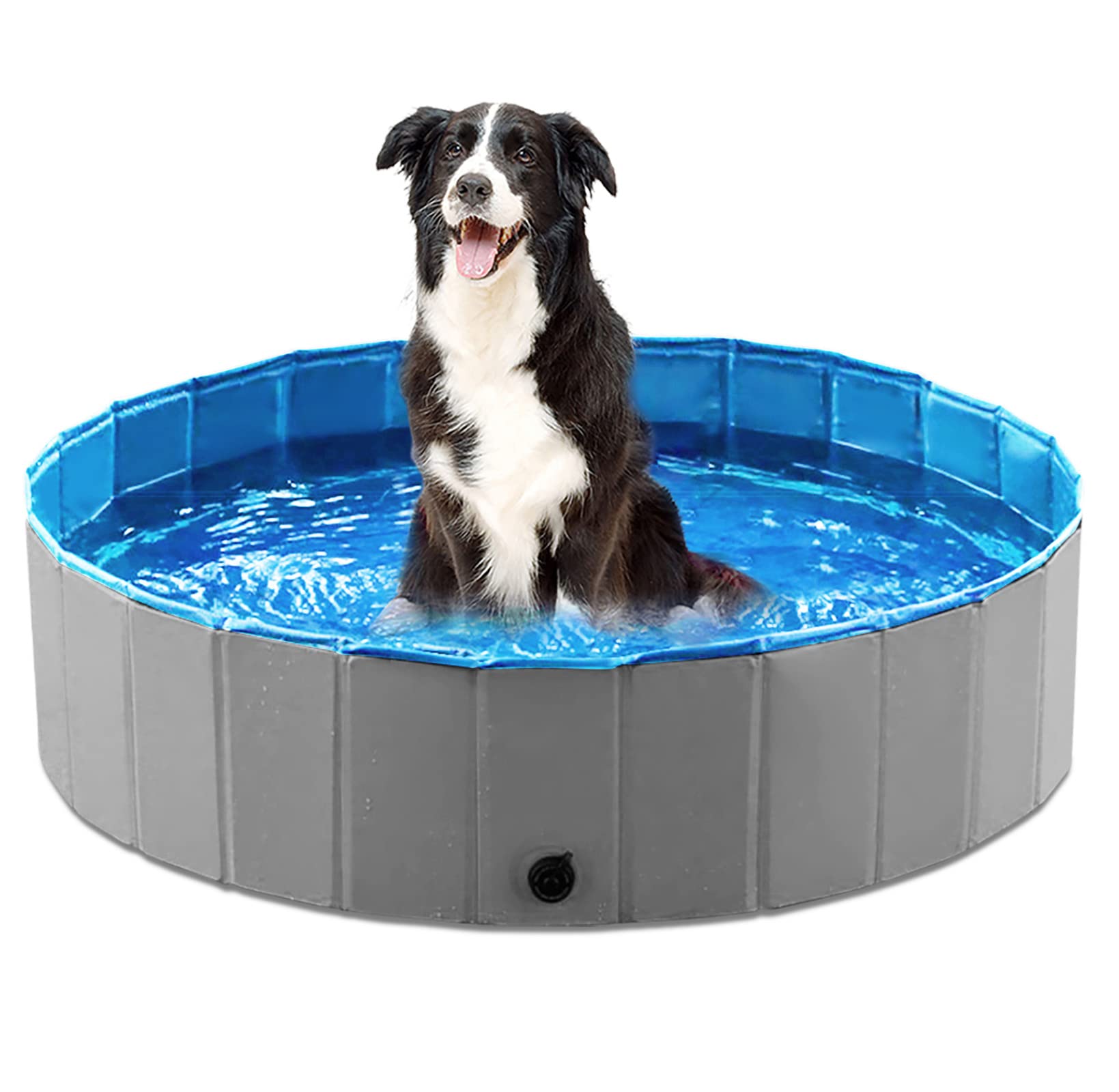 Jasonwell foldable dog pool folded for compact storage and travel