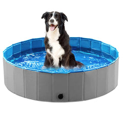 Jasonwell foldable dog pool folded for compact storage and travel