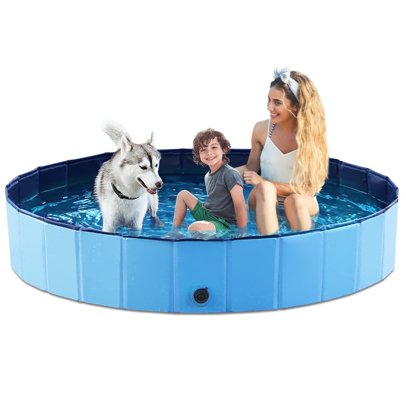 Jasonwell foldable dog pool setup in backyard for quick cooling