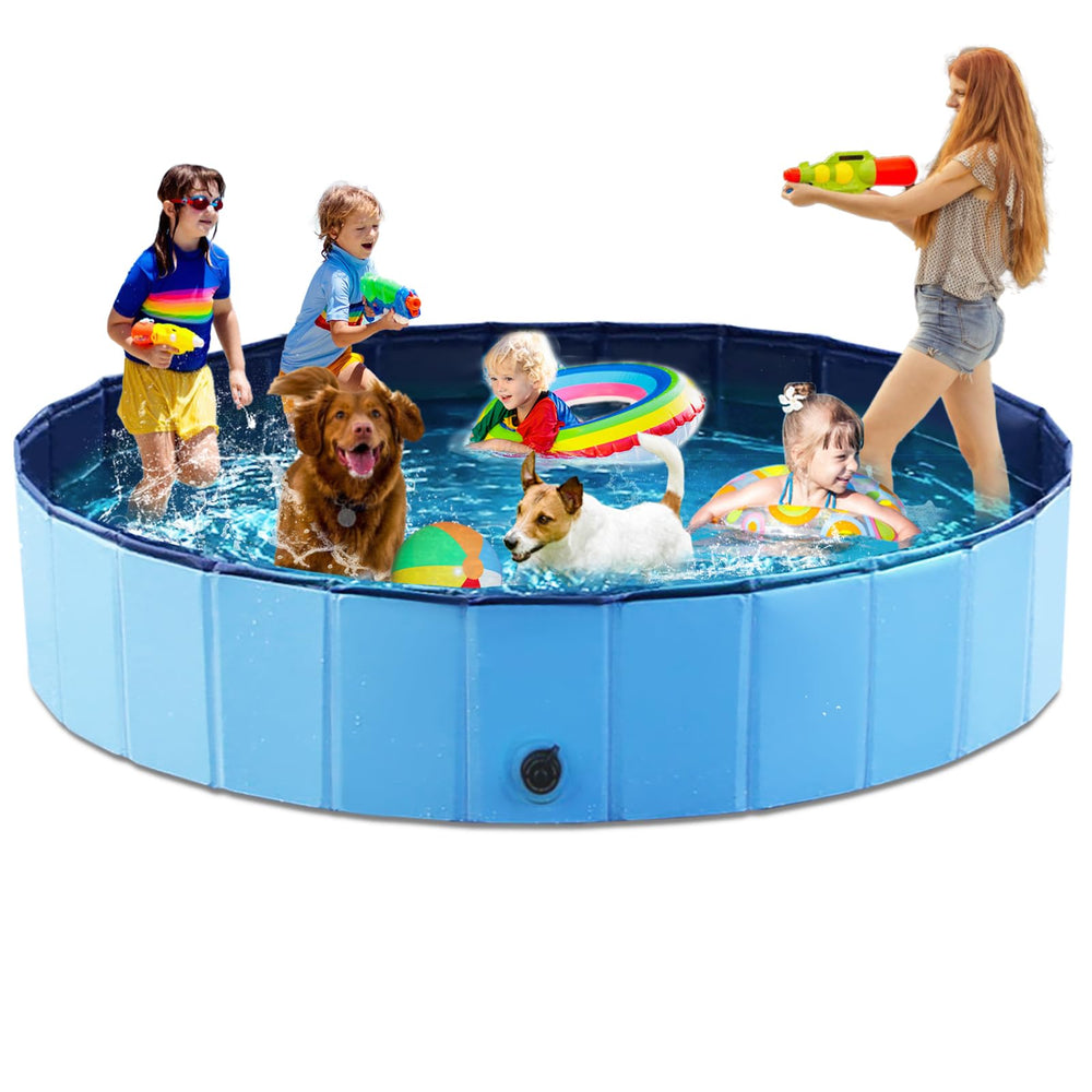 Jasonwell foldable dog pool setup demonstrates quick, portable cooling for pets