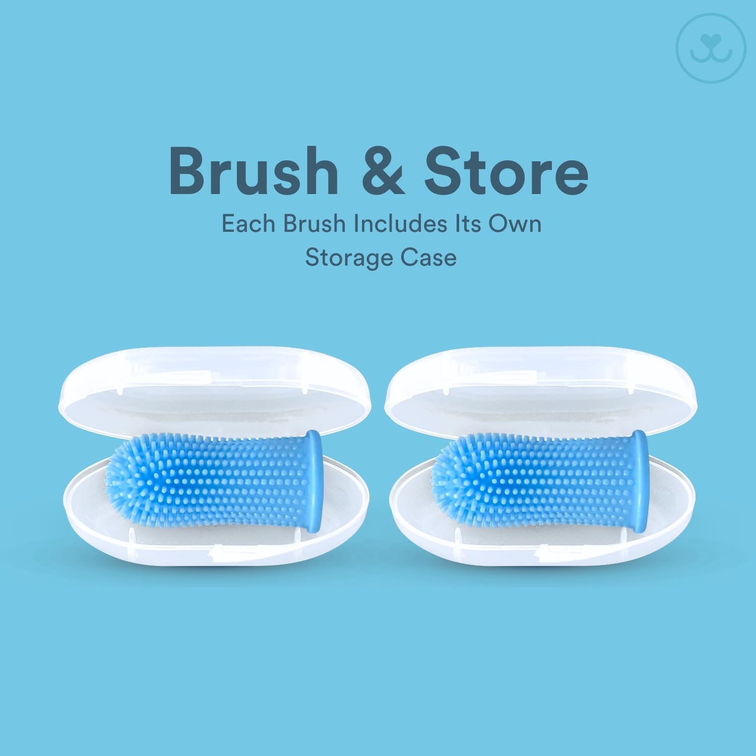 Jasper long-lasting dog toothbrush 2-pack with storage cases