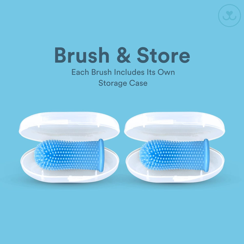 Jasper long-lasting dog toothbrush 2-pack with storage cases