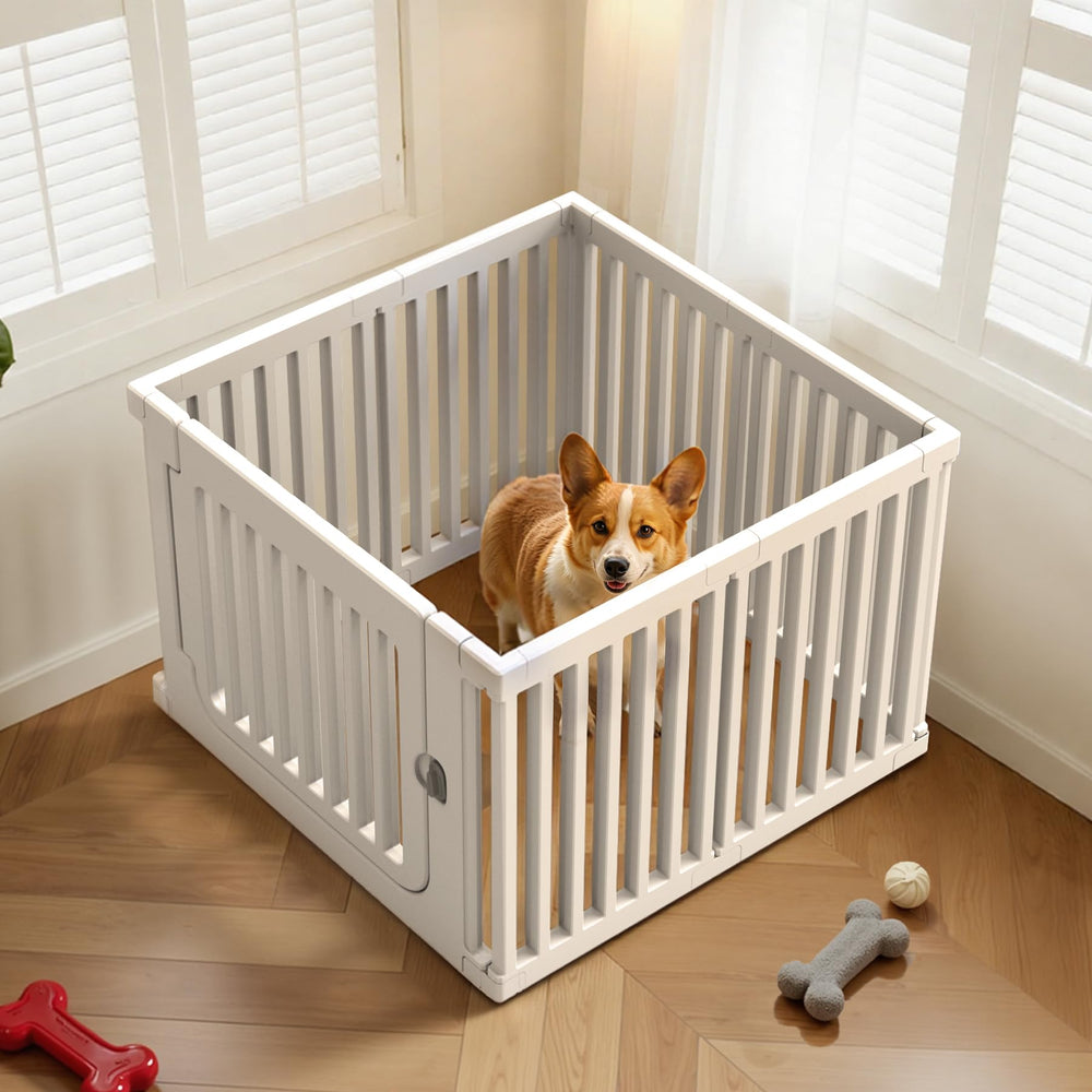Jatindear playpen with six panels assembled for flexible layouts.