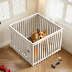 Jatindear playpen with six panels assembled for flexible layouts.